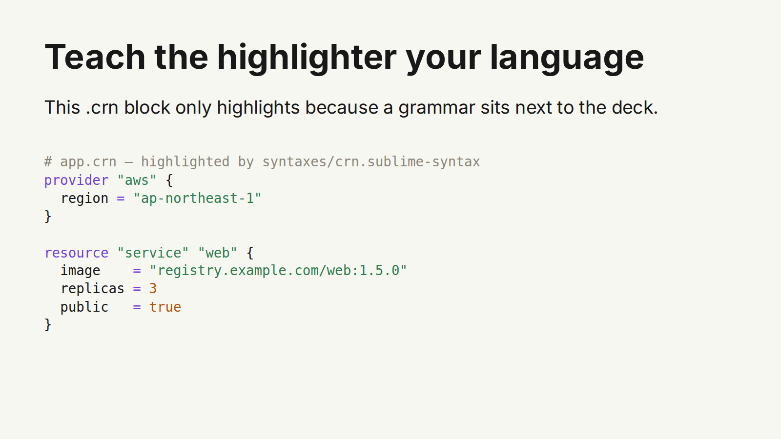 Custom Syntax deck screenshot