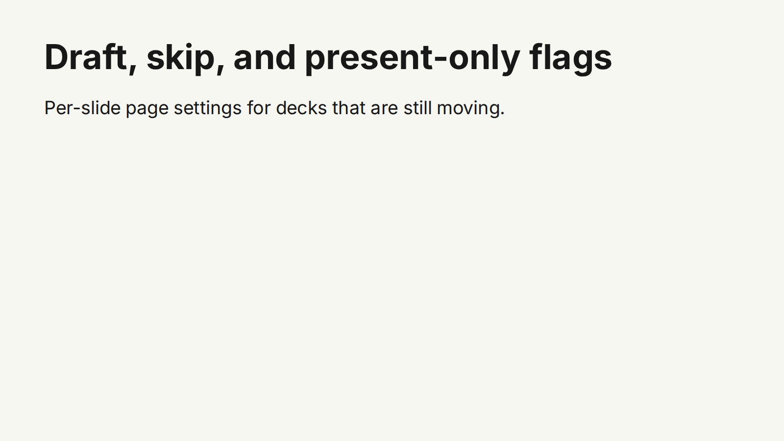 Draft, Skip, and Present-only deck screenshot