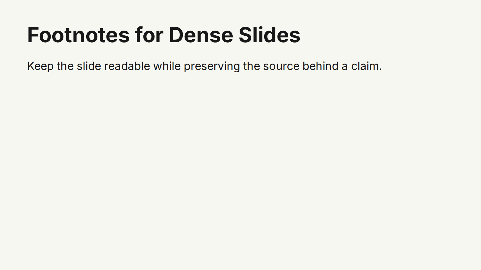 Footnotes deck screenshot