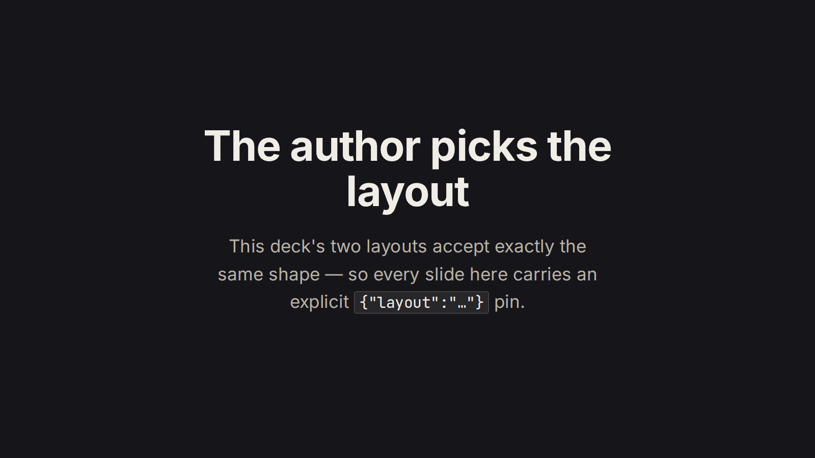 Layout Pin deck screenshot