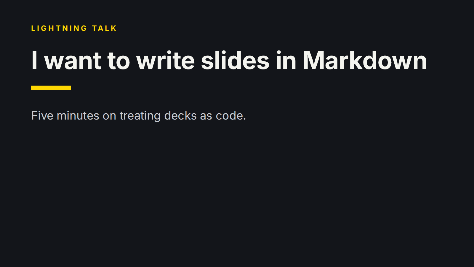Lightning Talk deck screenshot