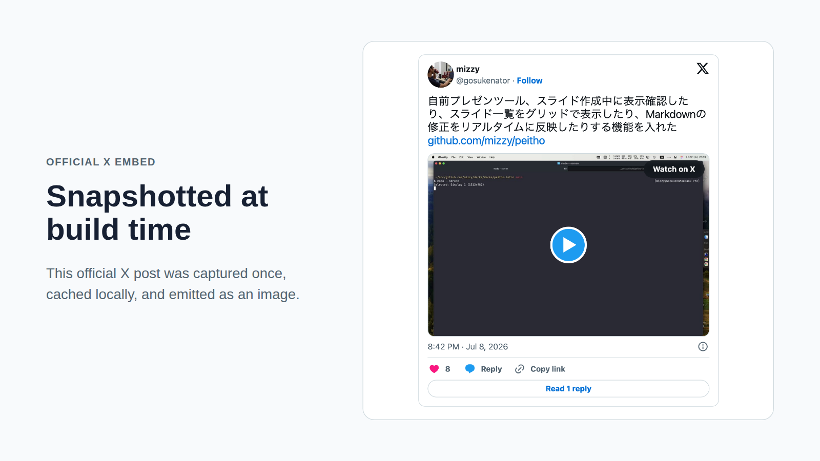 Tweet Embed deck screenshot